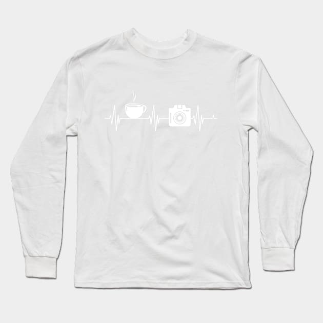 Coffee and Photography Heartbeat design Long Sleeve T-Shirt by Luxinda